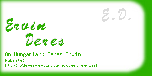 ervin deres business card
